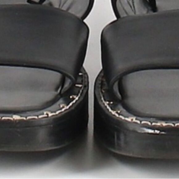 Zara RARE Sandals w Two Straps and Gold Grommets-Black size 37/6.6-7 w Dust Bag - Picture 9 of 15